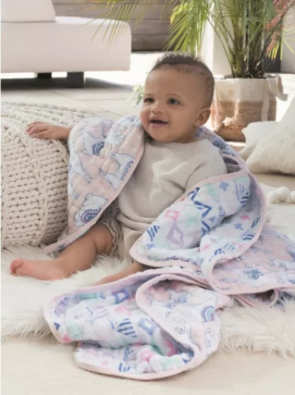 Aden + Anais Llama Muslin Cotton Dream Blanket